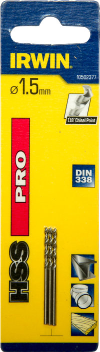 Irwin HSS Pro bor 1,5 mm 3 stk.